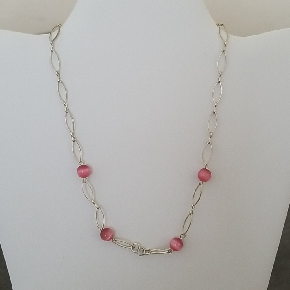 Silver and Pink Necklace